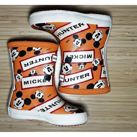 Hunter Original Kids Unisex Disney Mickey Print Boots- Kids US5B - Picture 1 of 11